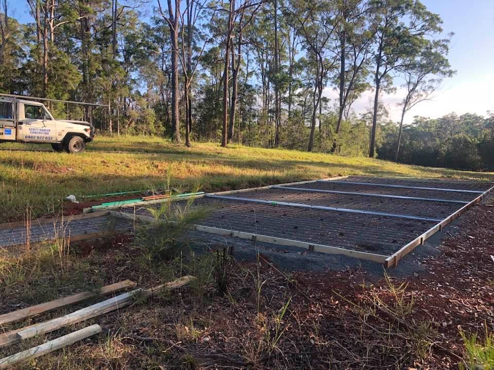 Two Men Working On Concrete Slab — Concreters in Port Macquarie, NSW