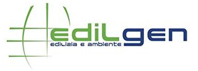 il logo di edilgen è verde e blu su sfondo bianco