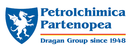 un logo della petrolchimica partenopea con un drago su uno scudo