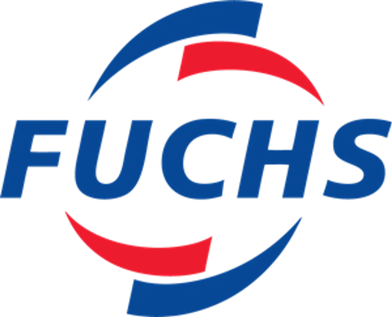 A blue and red fuchs logo on a white background