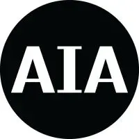 The aia logo is a black circle with the word aia in white letters.
