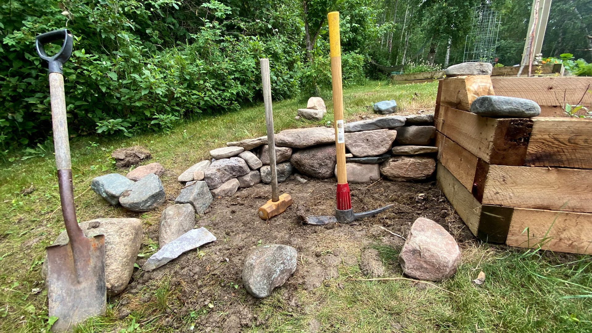 Landscaping and Rock wall construction