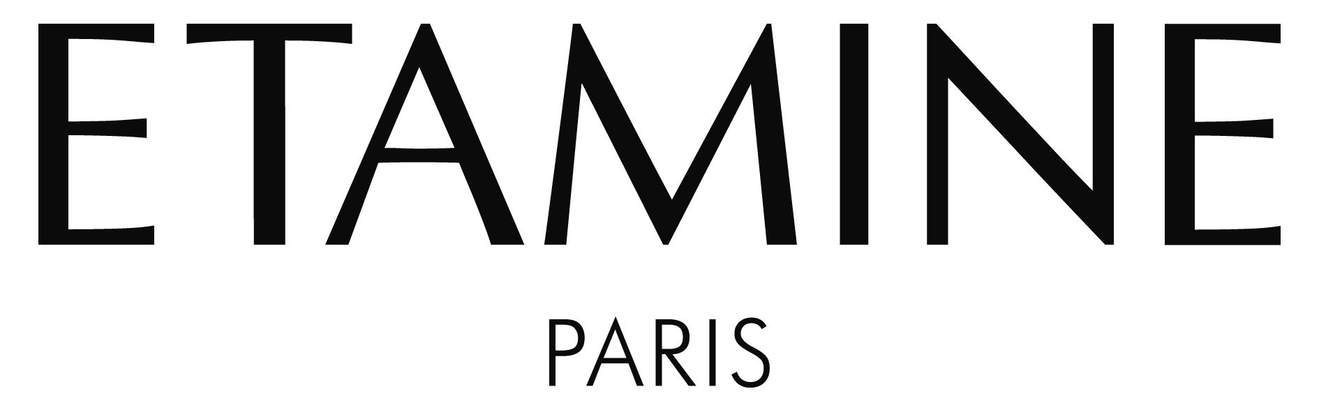 Das Logo von Etamine Paris ist schwarzweiß auf weißem Hintergrund.