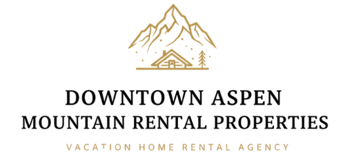 Logo for Downtown Aspen Mountain Rental Properties. Features mountain illustration and text.