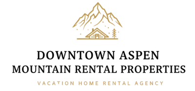 Logo for Downtown Aspen Mountain Rental Properties. Features mountain illustration and text.