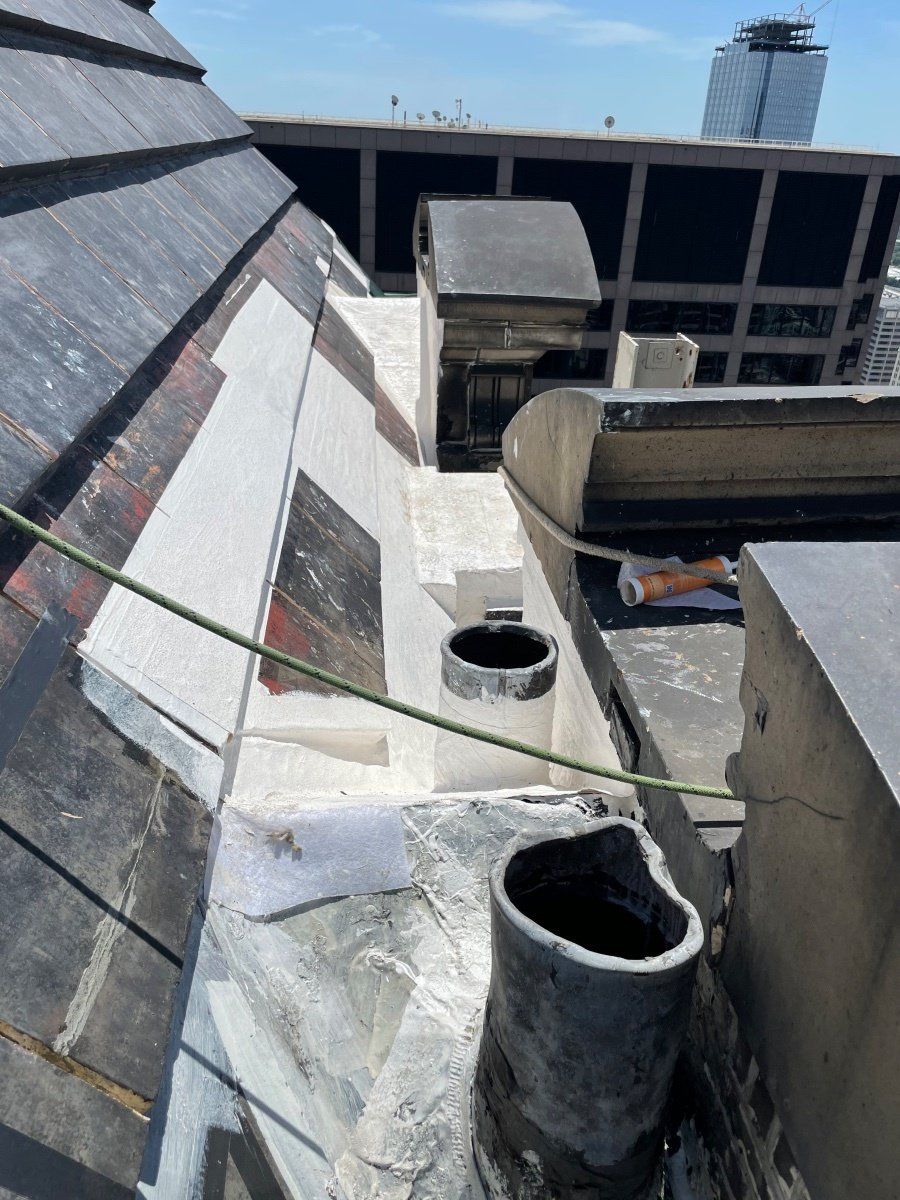 Roof repairs at Chicago Civic Opera