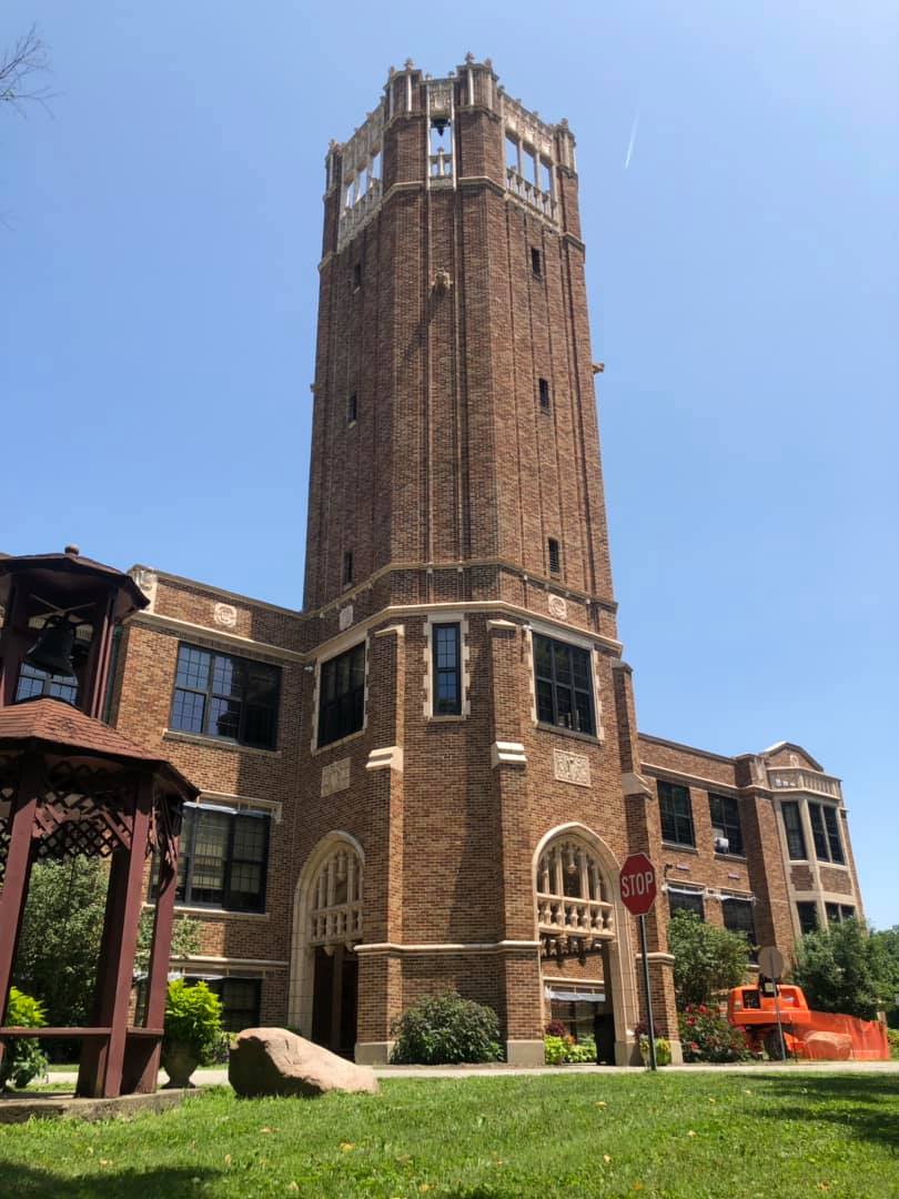 bell tower at Indiana school for the blind before restoration