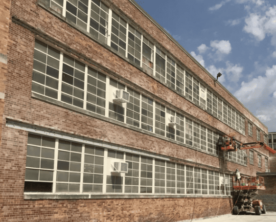 RestoreWorks replacing lintels on a large commercial building in Chicago