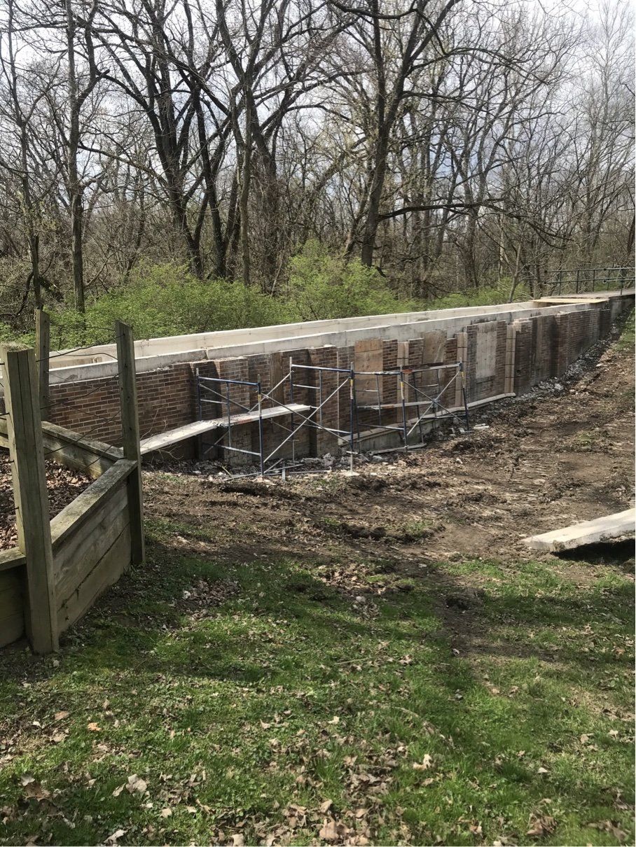 brick removal on tunnel at Indiana School for the blind