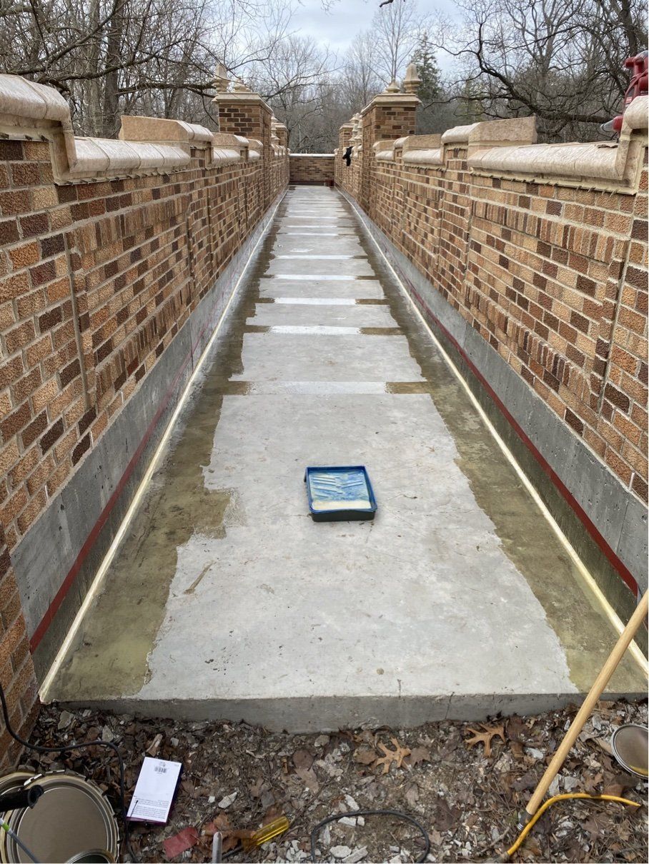 concrete walkway at Indiana school for the blind