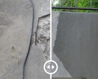 RestoreWorks project showing a before and after result of concrete repair project.