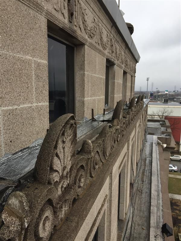 Gary City Hall's Parapet Restoration-before