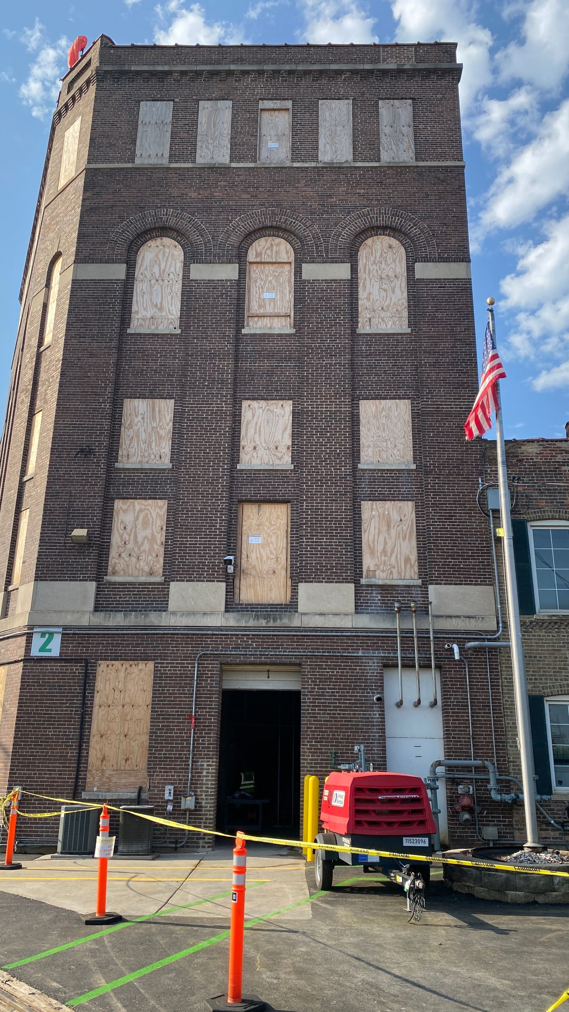 NuFarm facade during repairs