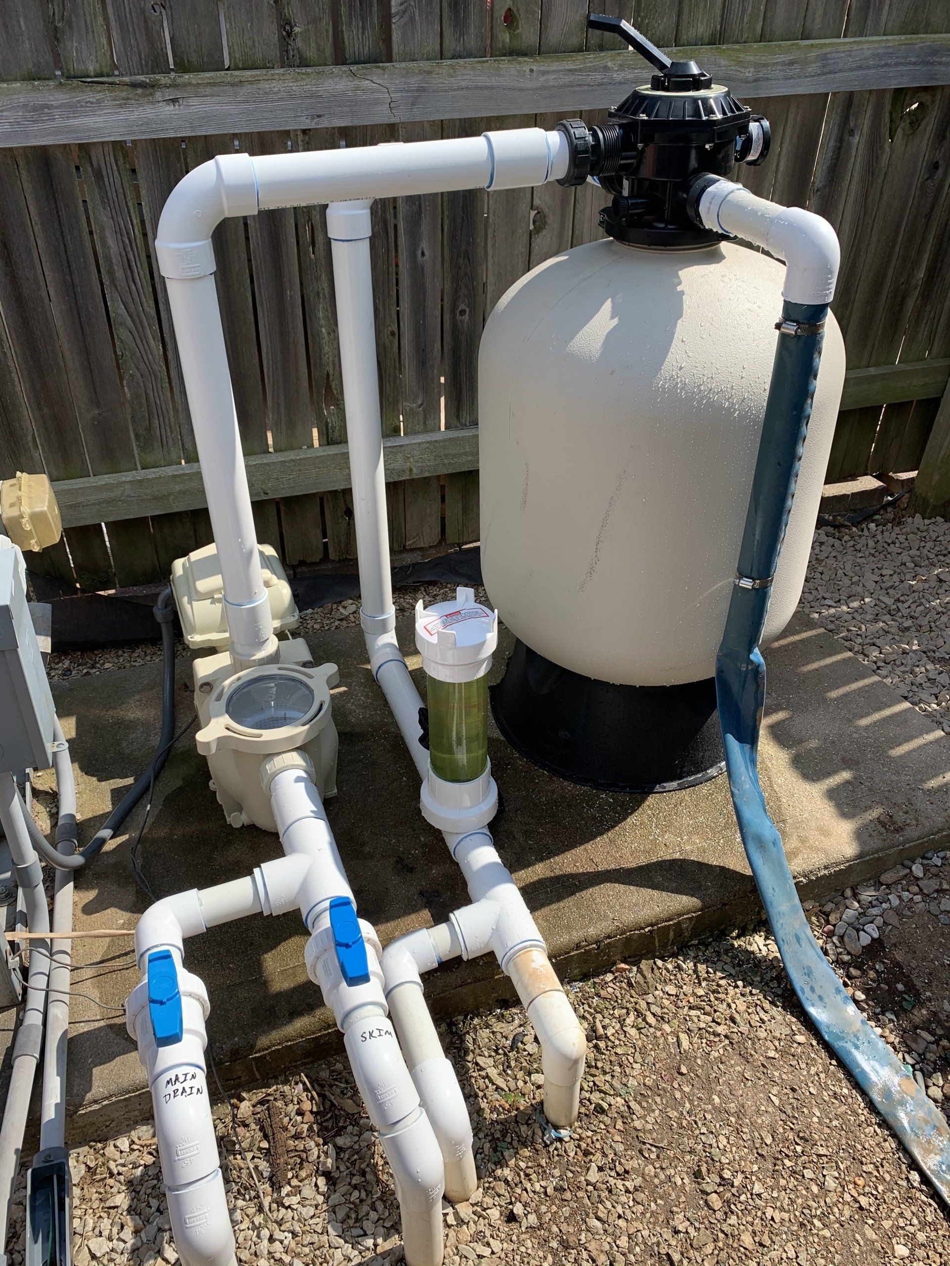 We re-plumbed this equipment pad