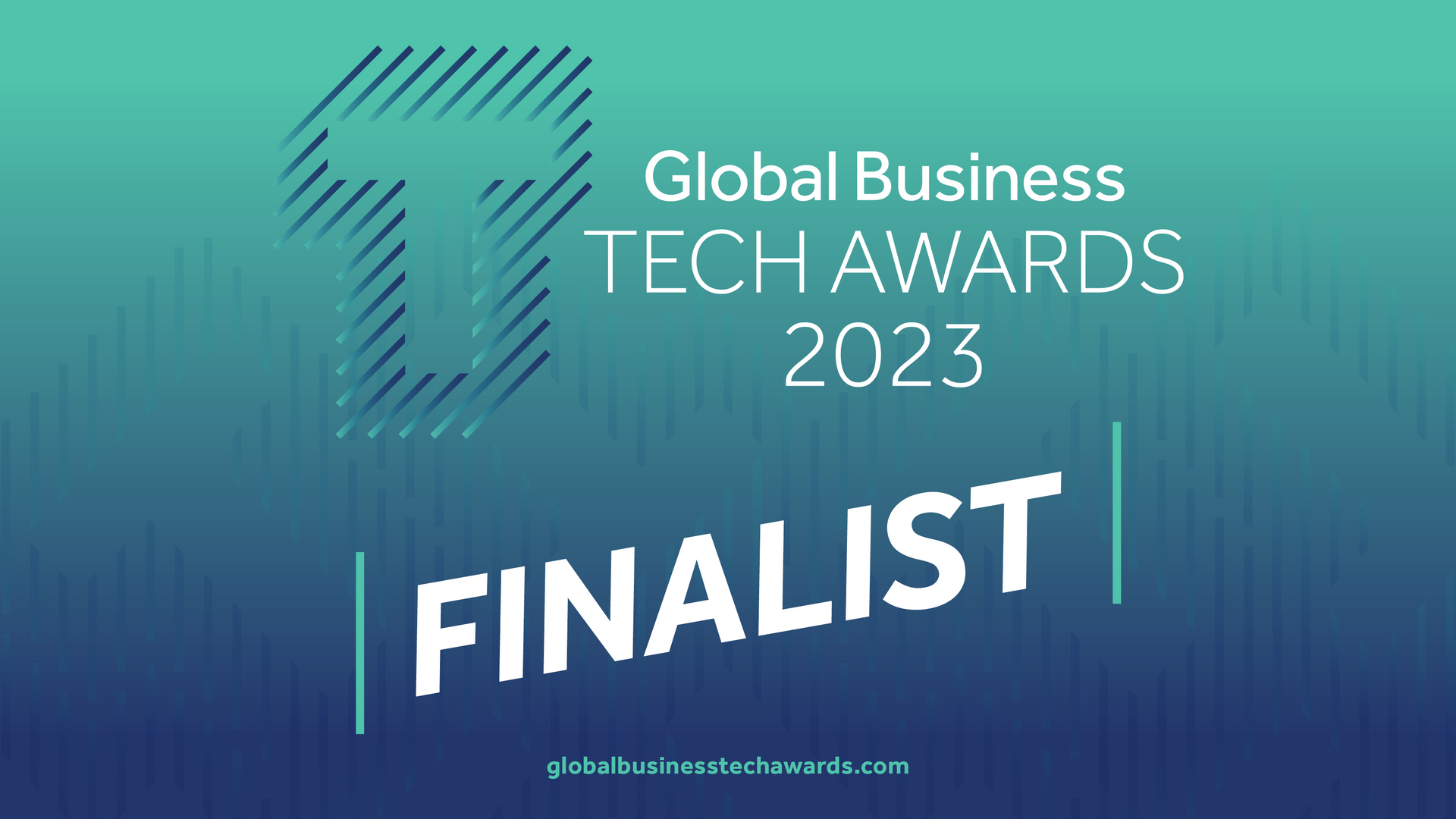 A logo for the global business tech awards 2023