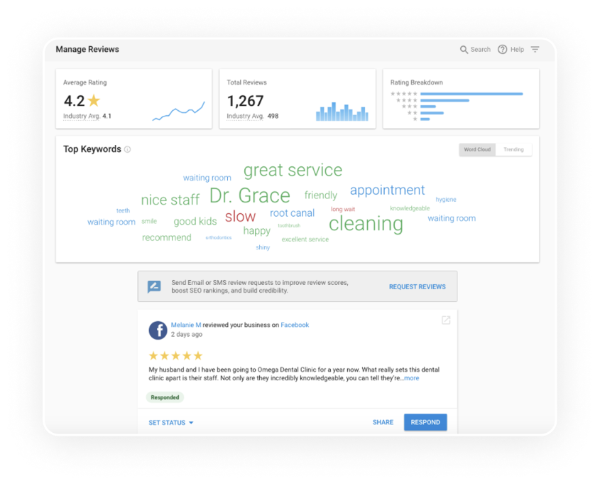 A screenshot of a website showing a review for a cleaning company.