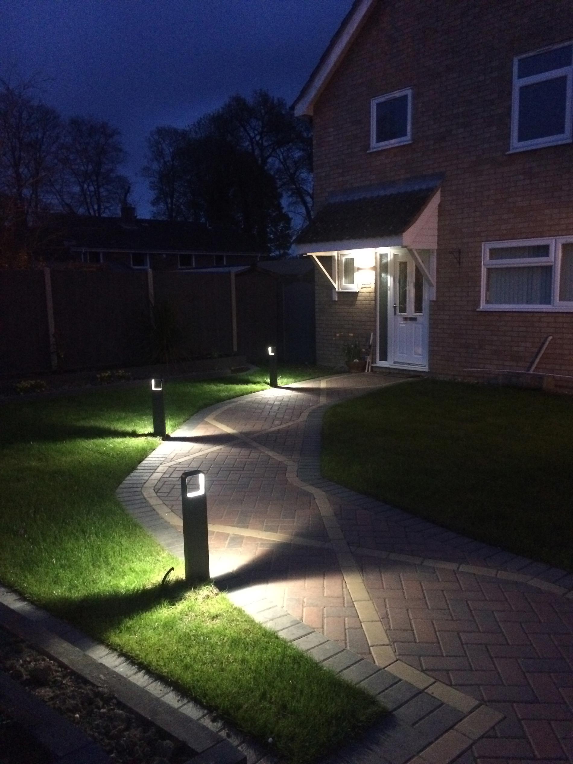 Garden view at night