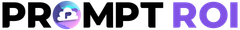 The word prompt roi is written in purple letters on a white background.