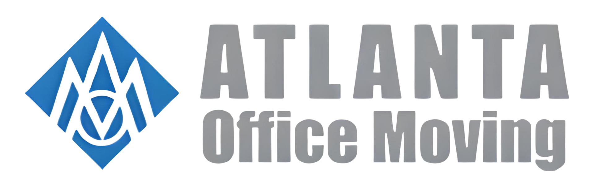 Atlanta Office Moving logo. Blue and white graphic, gray text.