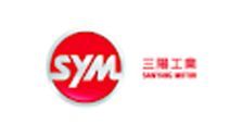 A red sym logo on a white background.