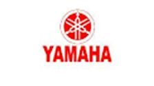 A red and white yamaha logo on a white background