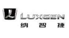 A black and white logo for luxgen on a white background.
