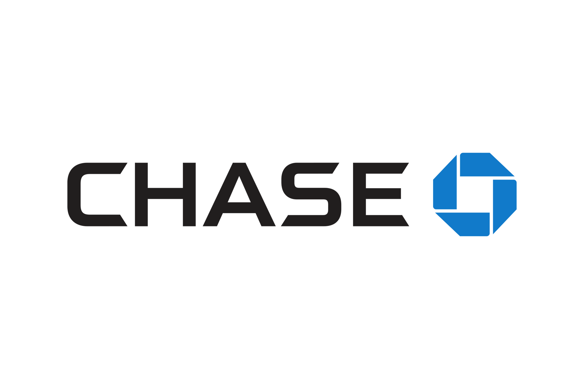 The chase bank logo is black and blue on a white background.