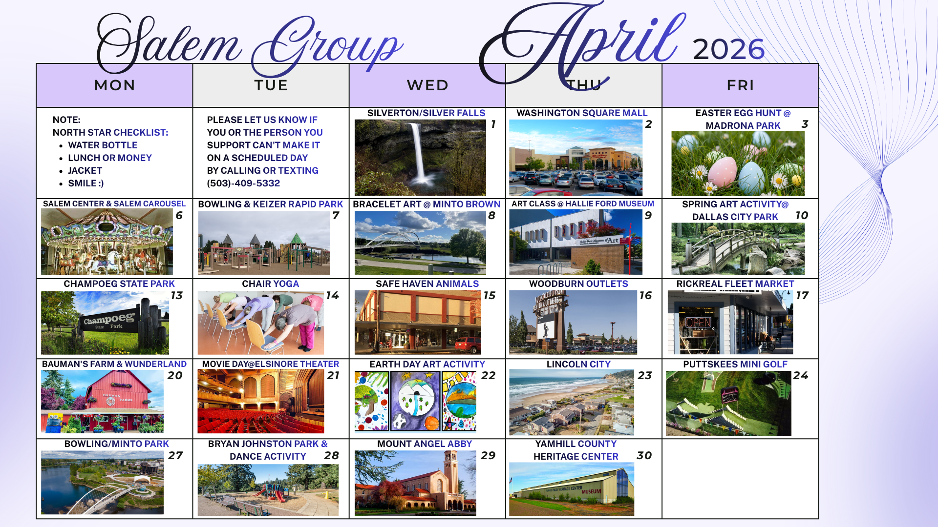 A pink calendar for February 2026, Salem Group, with daily photo inserts, notes section, and Valentine's Day hearts.