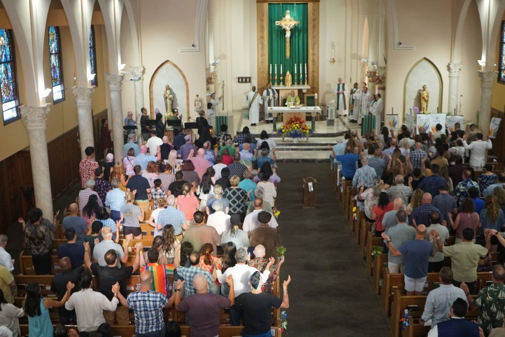 Watch the video of the mass.
https://youtu.be/UMlT-eJjZWI