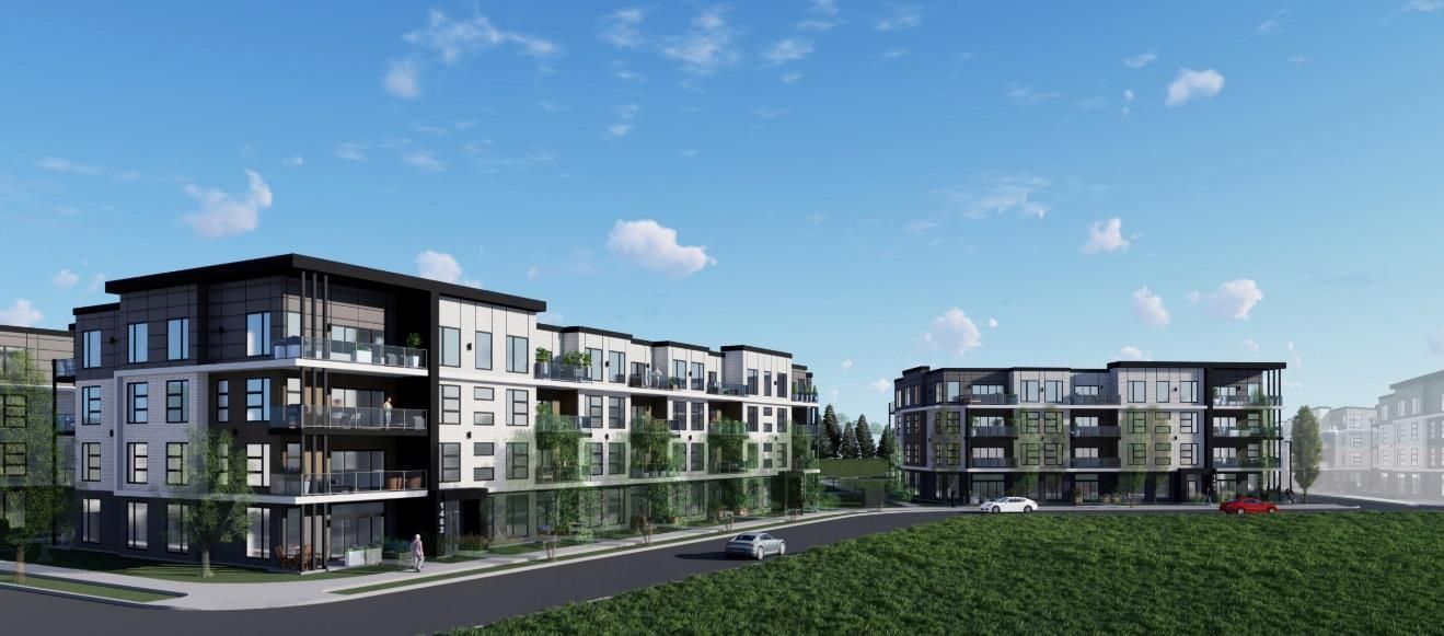 Vue d'artiste d'un nouvel immeuble d'appartements.