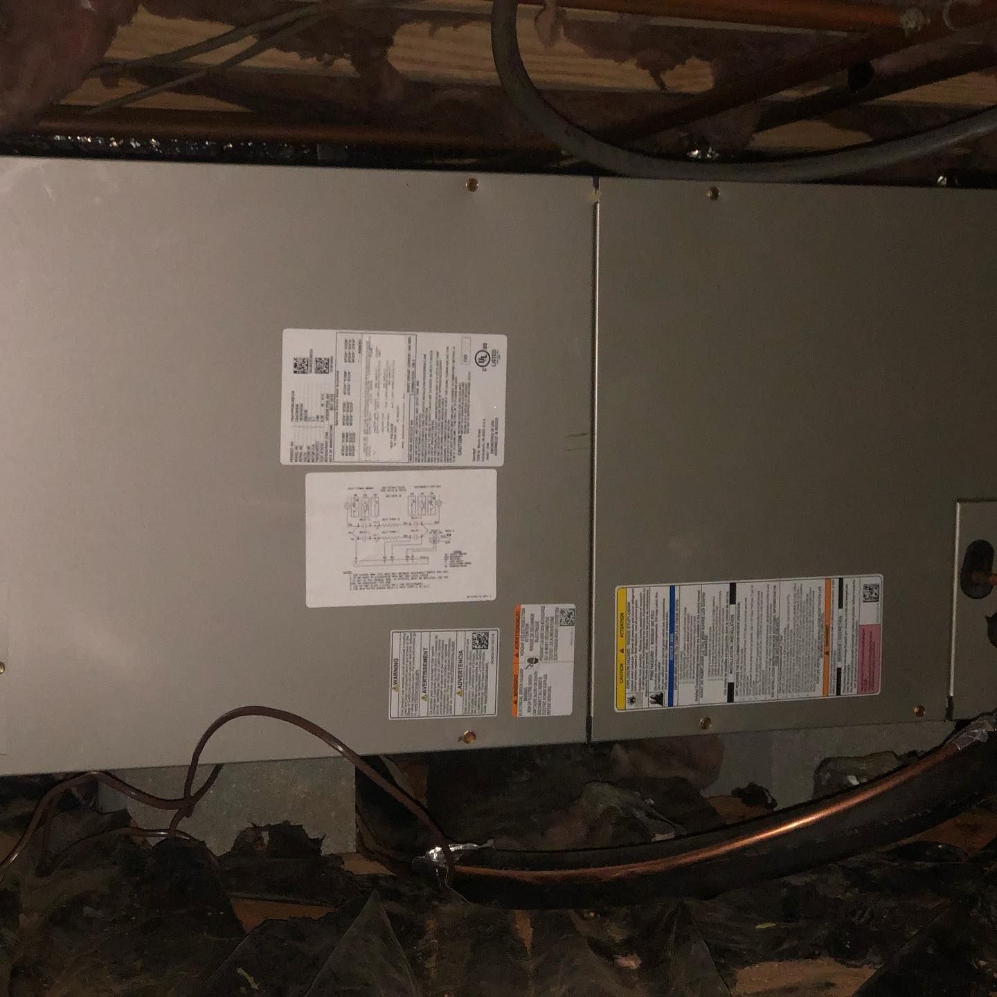 A gray box with a lot of labels on it