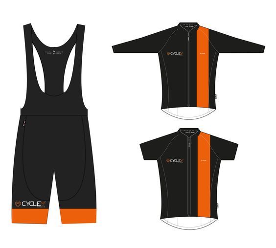 Cycling Bib Shorts and jersey designed by The Mini Media Company
