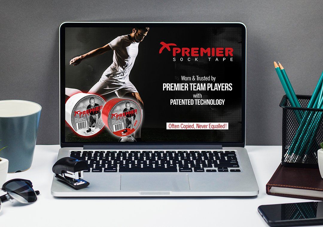 Premier Sock Tape Web Banner designed by The Mini Media Company