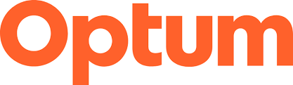 The word optum is written in orange letters on a white background.