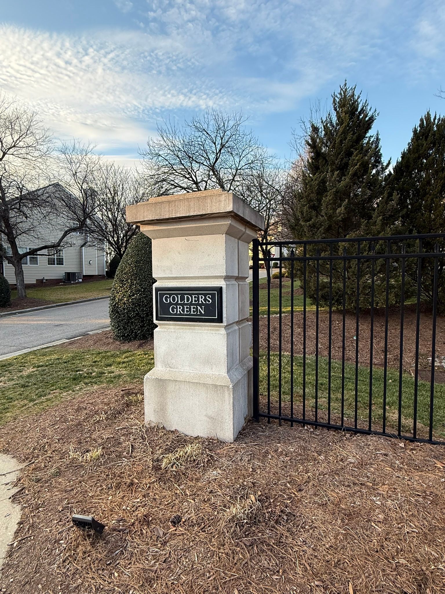 A stone entrance pillar for the 