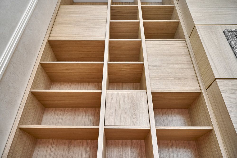 Wooden Bookcases And Wall Panels Made Of Oak Veneered Mdf — Prime Edge Joinery Pty Ltd in Wollongong, NSW