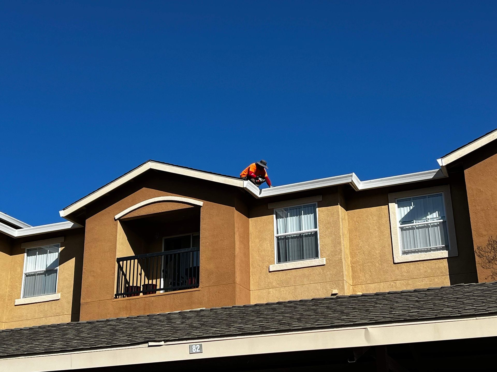 gutter installation on tall roof