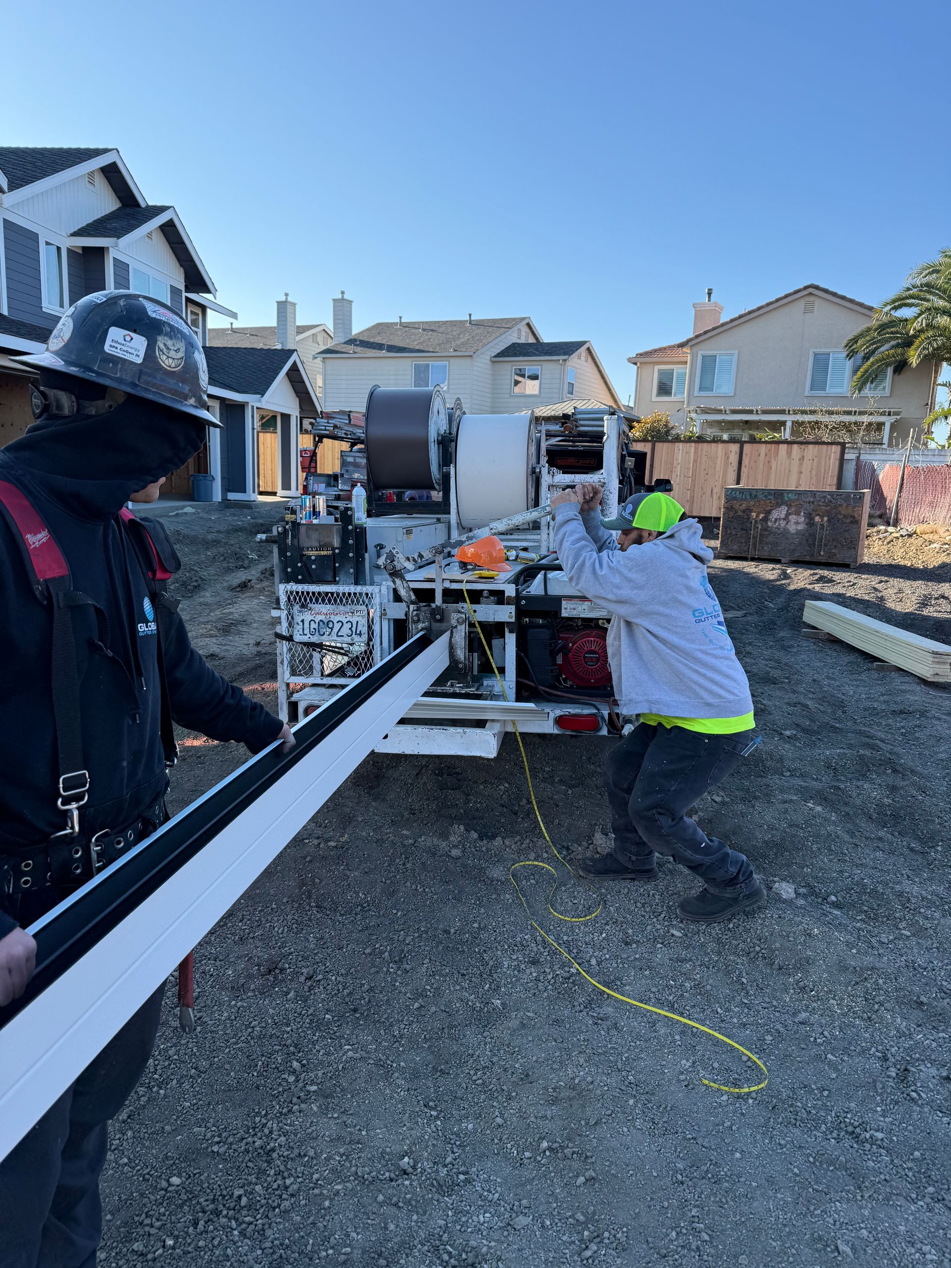long white seamless gutters