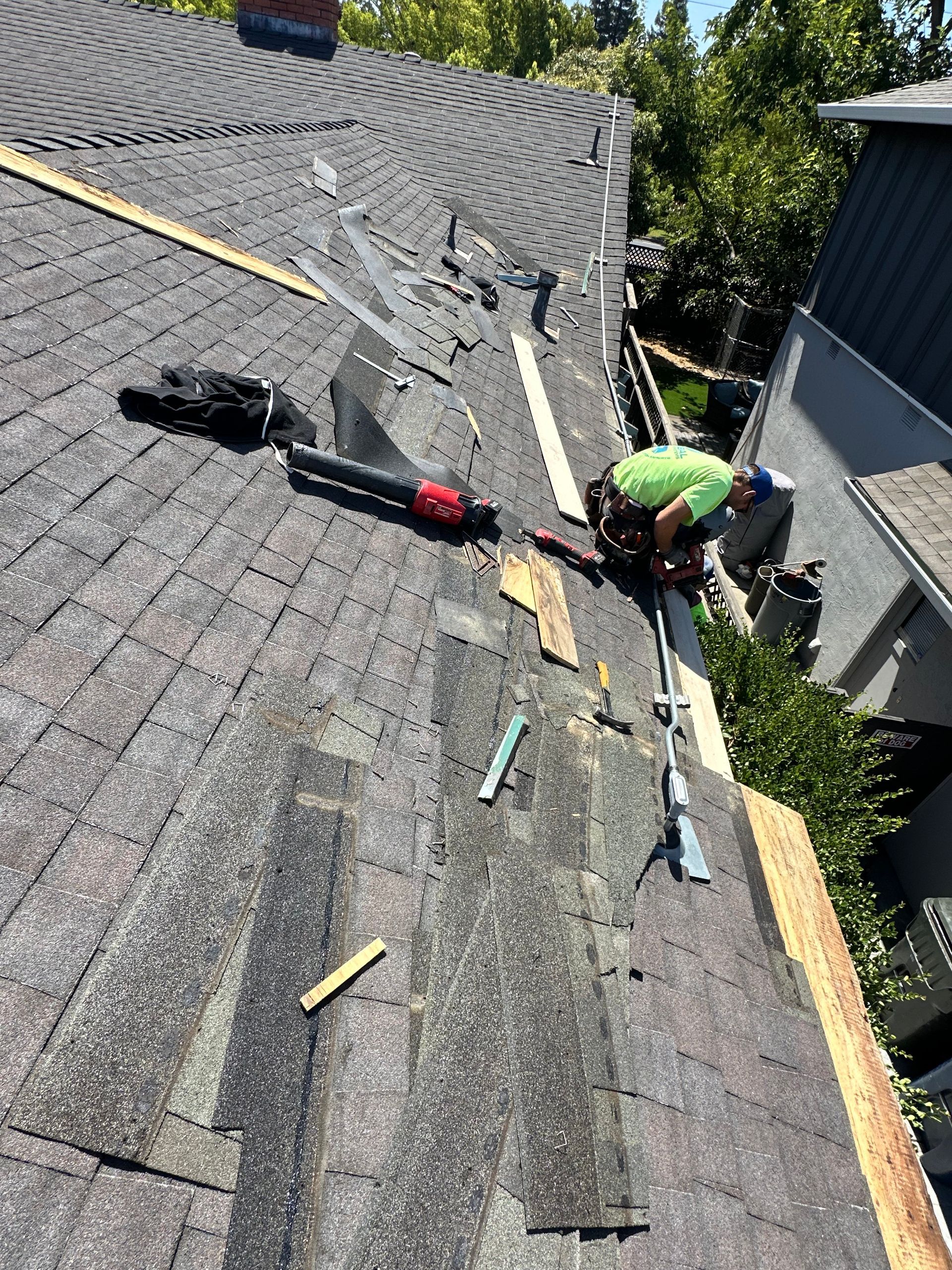 shingle roof gutter installation