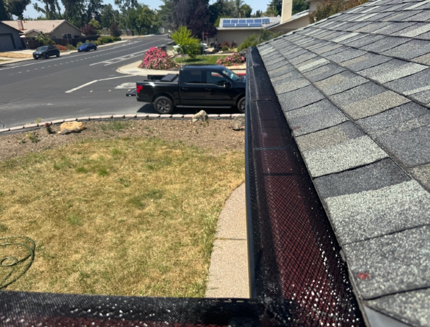 no more gutter cloggin,black gutter screens