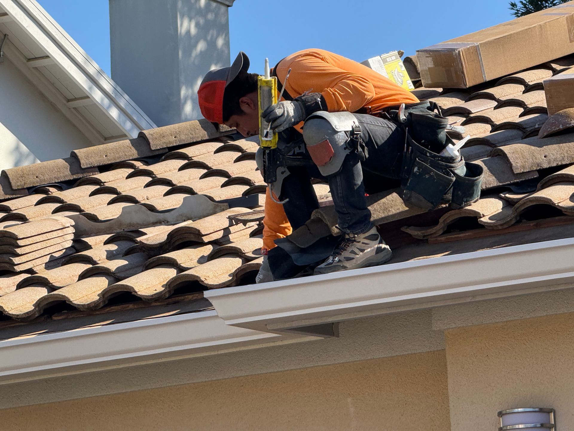 pleasanton tile roof gutters
