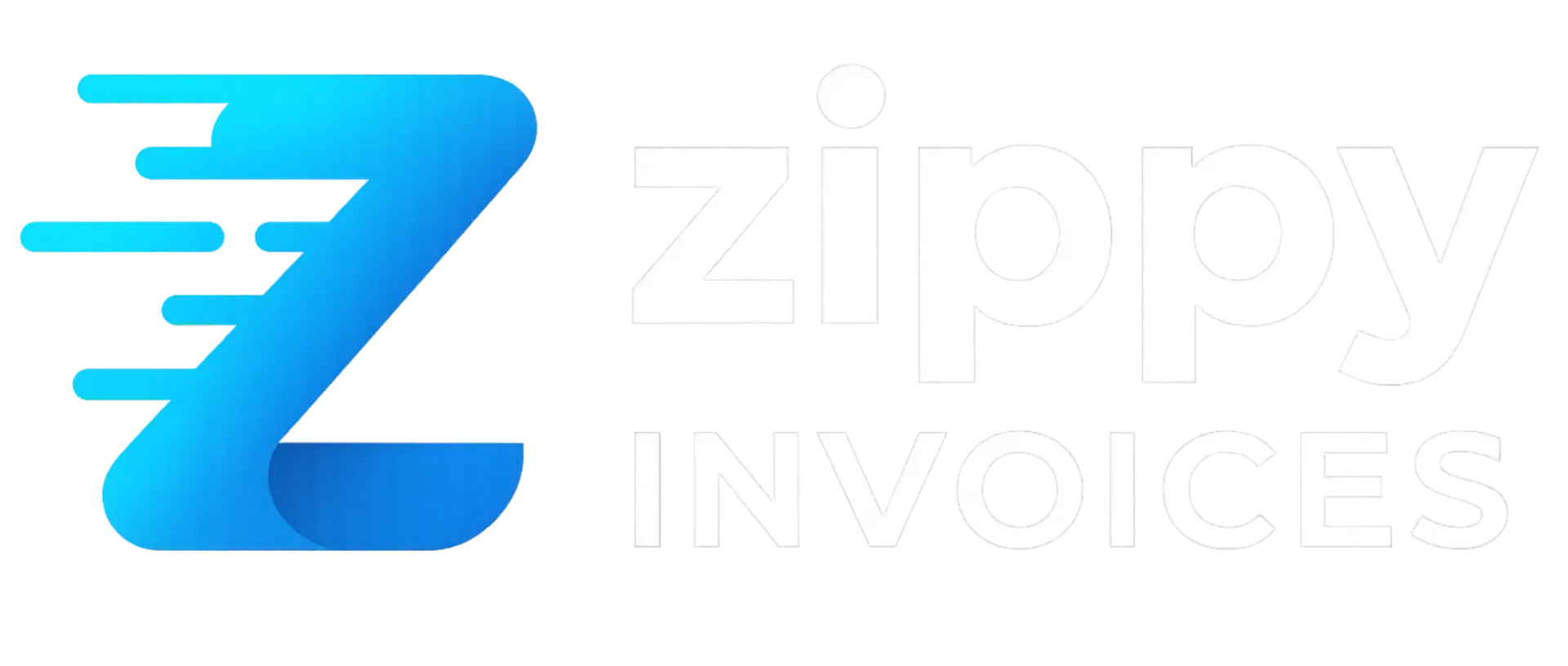 Blue stylized Z logo with faint “ziply invoices” text on a white background