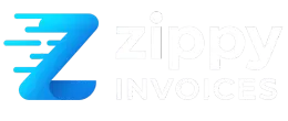 Blue stylized Z logo with faint “ziply invoices” text on a white background