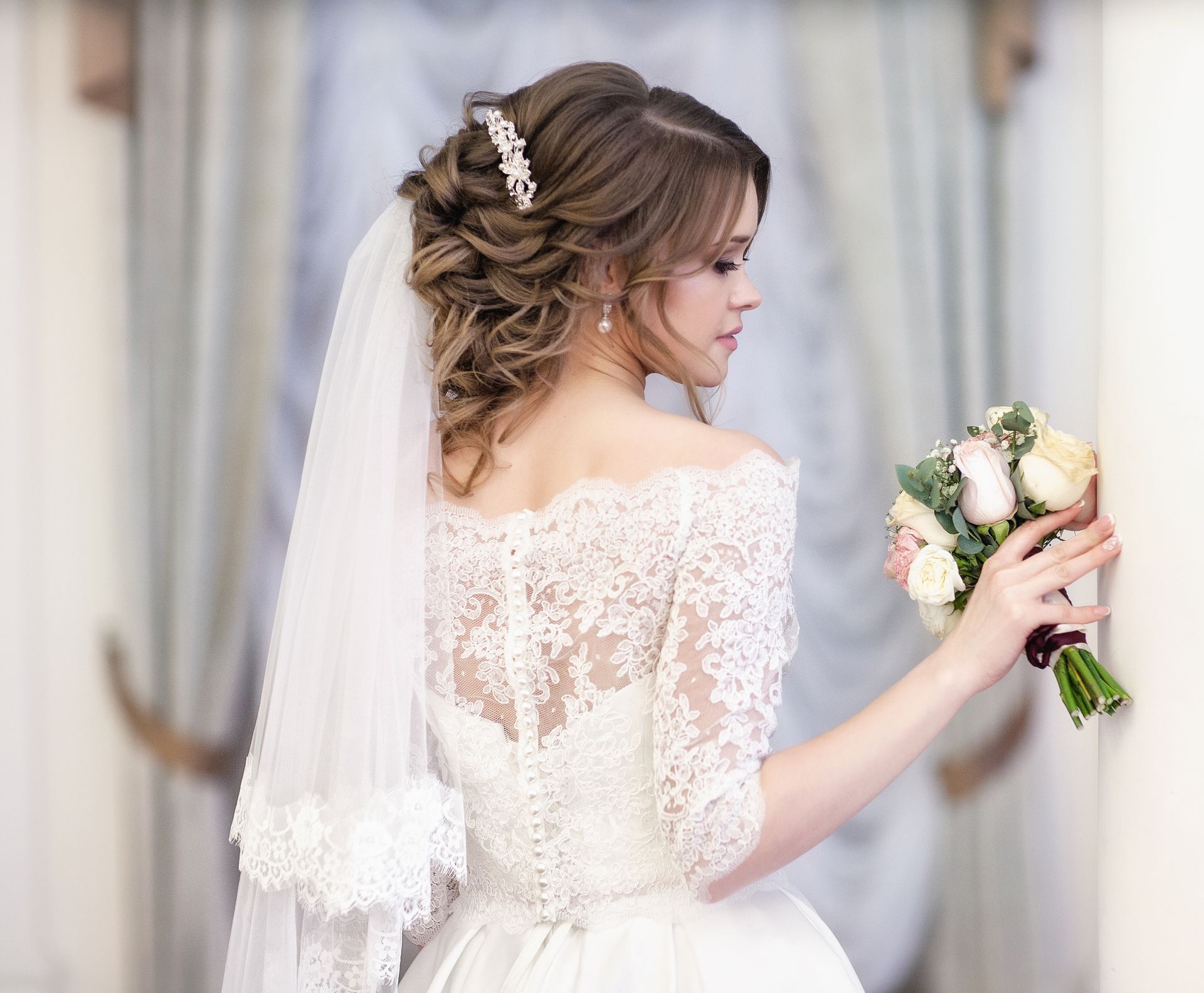 A Bride in A White Lace Dress | Lakes Entrance, VIC | Salon Classique