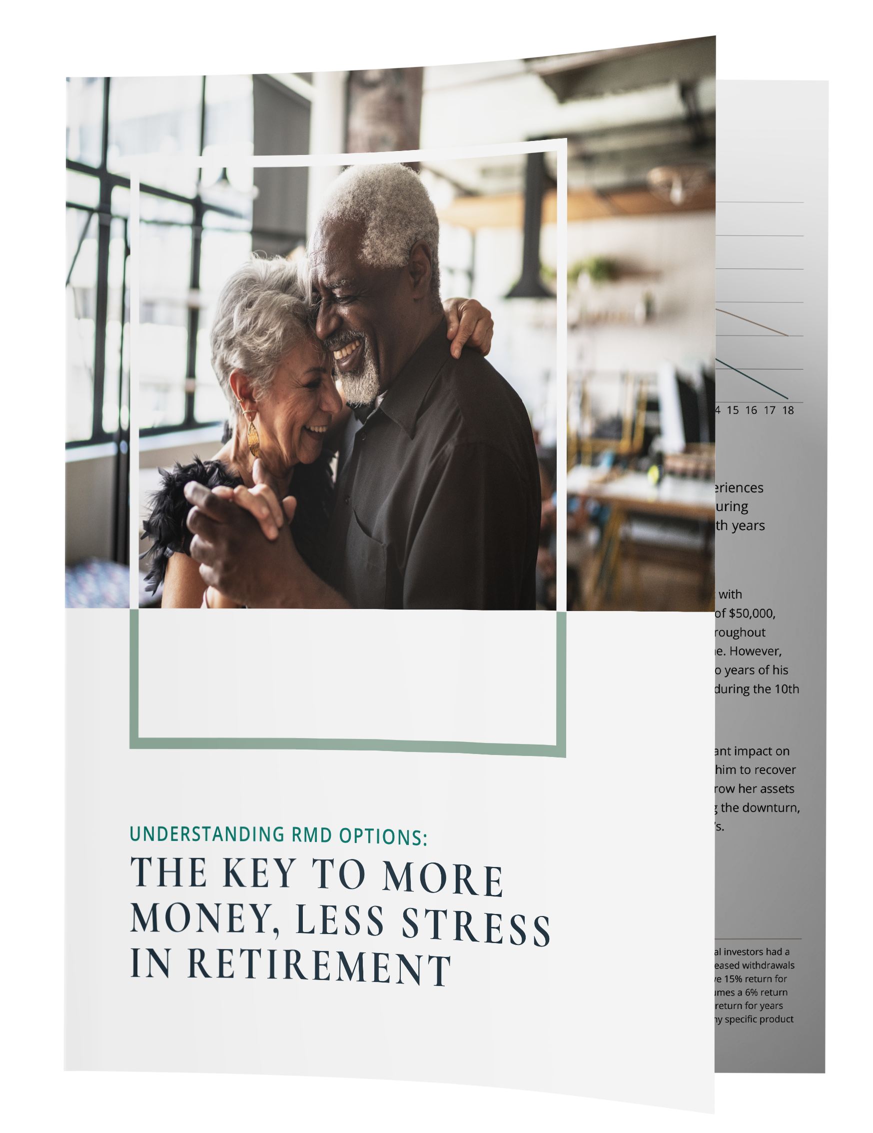 An older couple dancing, embracing, with text: