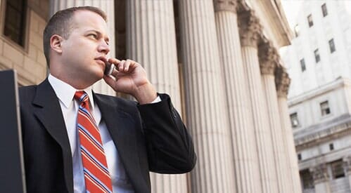 Concerned Attorney on Cell Phone — Litigation in Columbus, OH