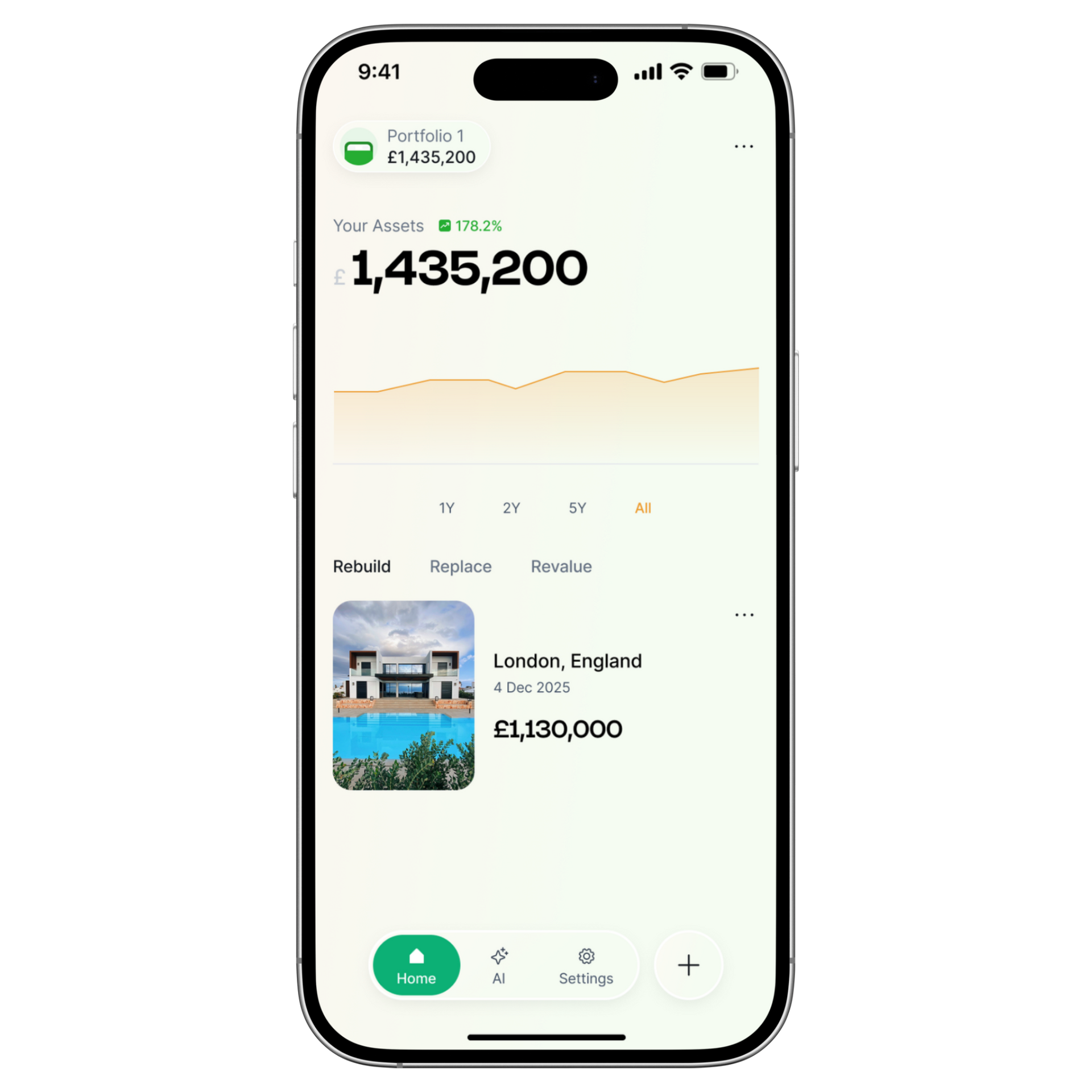 Smartphone screen showing an app interface. Options for adding images from camera, gallery, file, and URL.