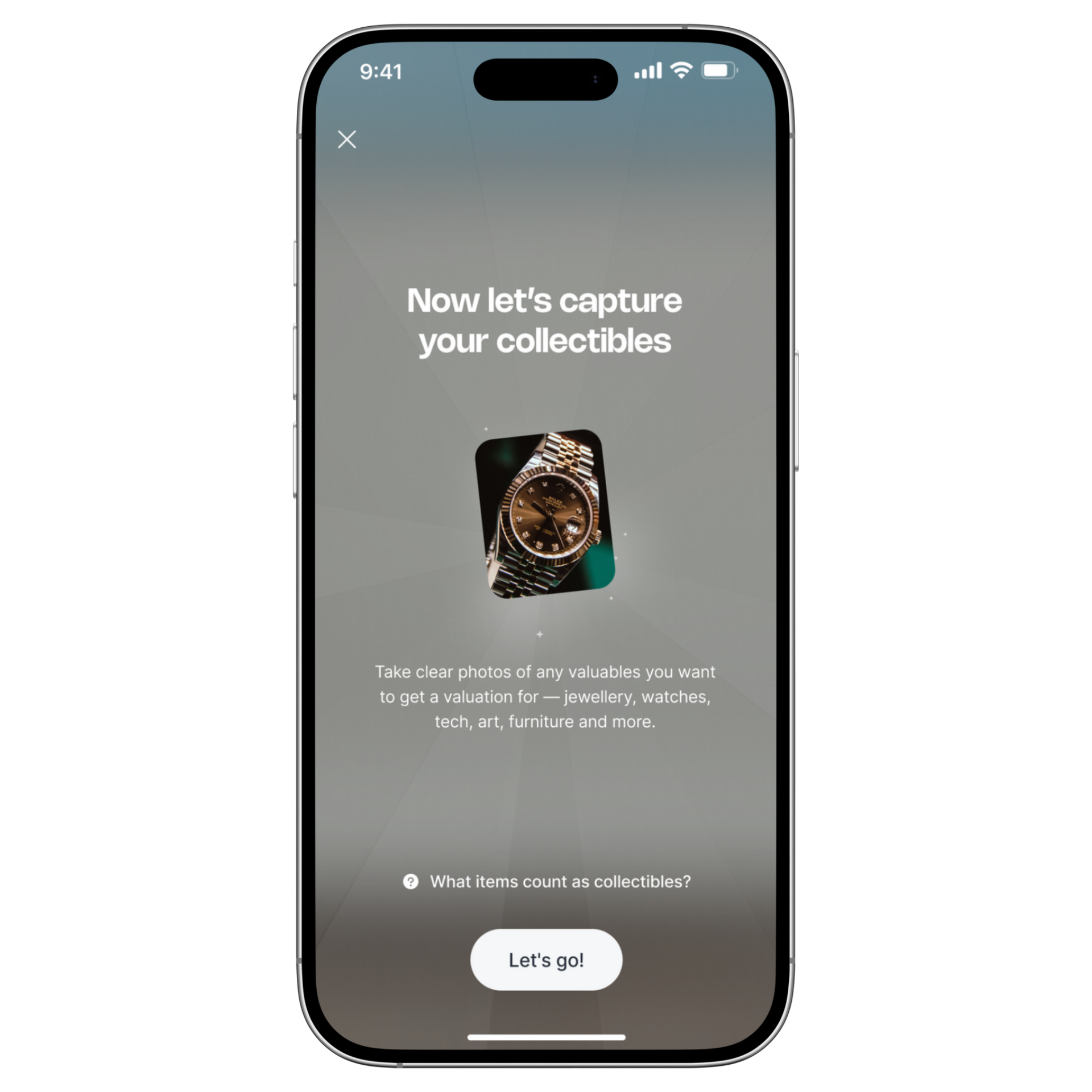 Smartphone screen showing an app interface. Options for adding images from camera, gallery, file, and URL.