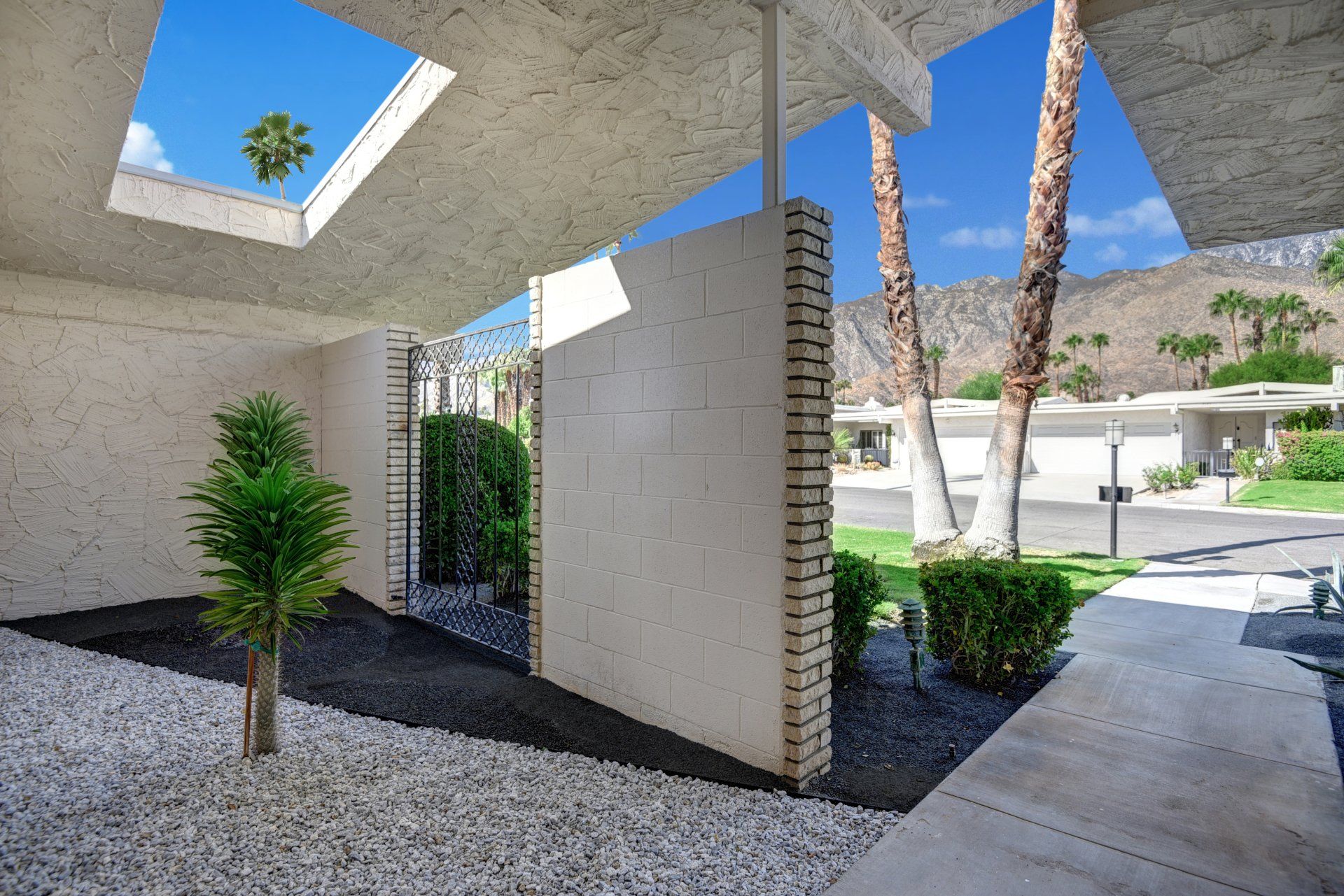 A house with a skylight in the ceiling
