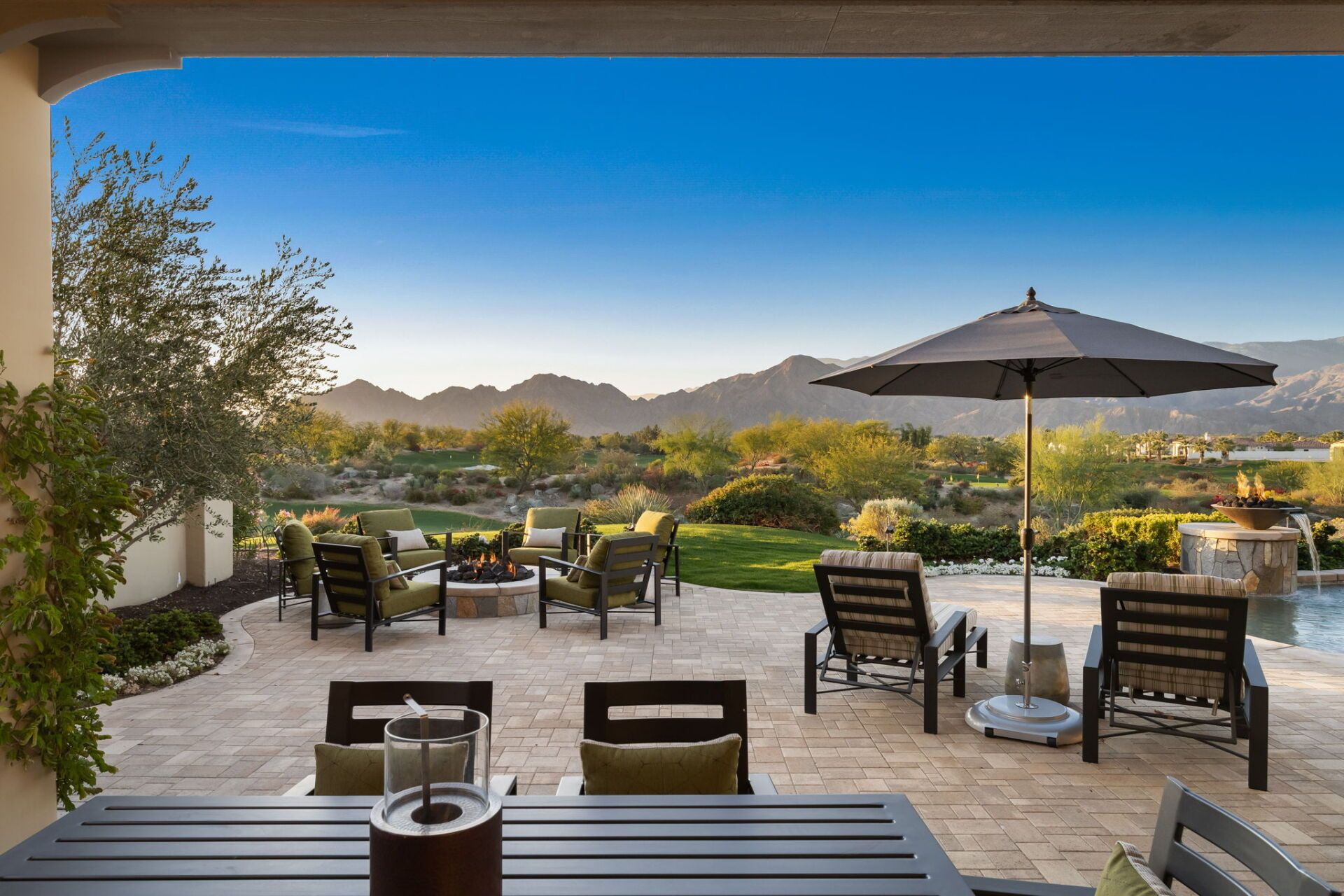 Outdoor Patio with mountain views
